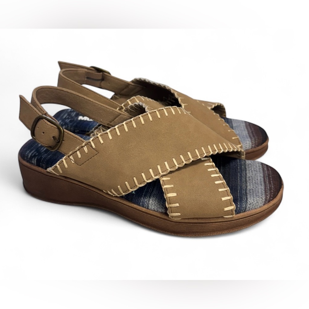 Muk Luks City Hi Rise Stylish Tan Sandals for Women Size 8.5M